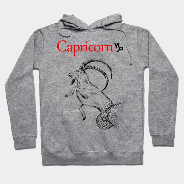 Capricorn print Hoodie by rachelsfinelines